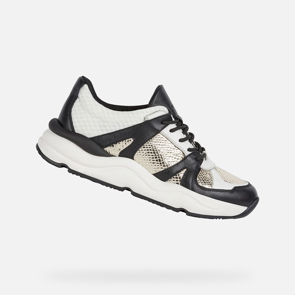 Geox Sneakers Gold/Black Topazio - Geox Womens Shoes - KVOXQY629